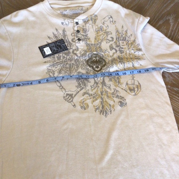 Armored Saint Of Los Angeles Beige Graphic Print Thermal Henley Shirt XXL - Picture 6 of 8